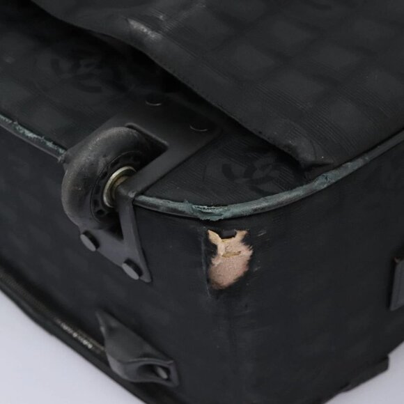 CHANEL Carry Case New Travel line suitcase Nylon Black CC Auth bs23739 - Picture 4 of 16